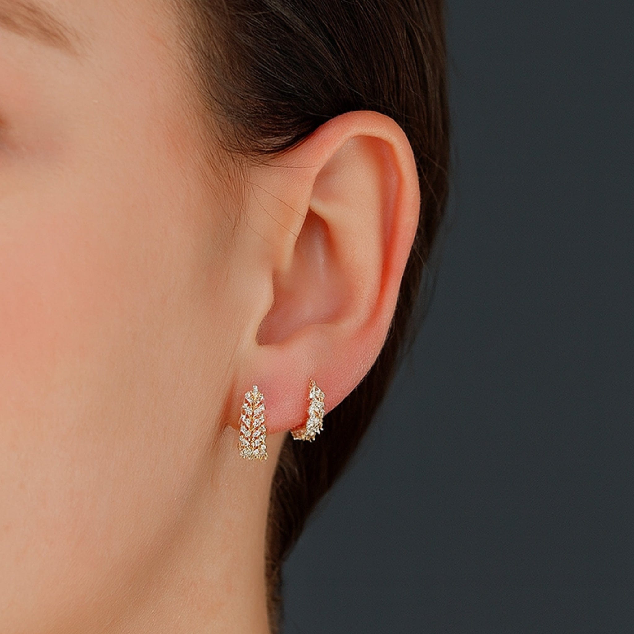 Boucles d’oreilles Rameaux – Plaqué Or 18K et Argent - Bijoux Croix