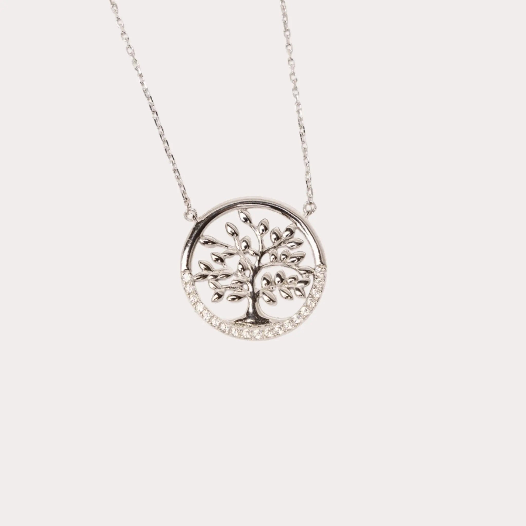 Chaîne Et Pendentif En Argent 925 Rhodié Avec Oxyde De Zirconium - Occasion