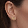 Boucles d’oreilles Abeille – Plaqué Or 18K & Zircons