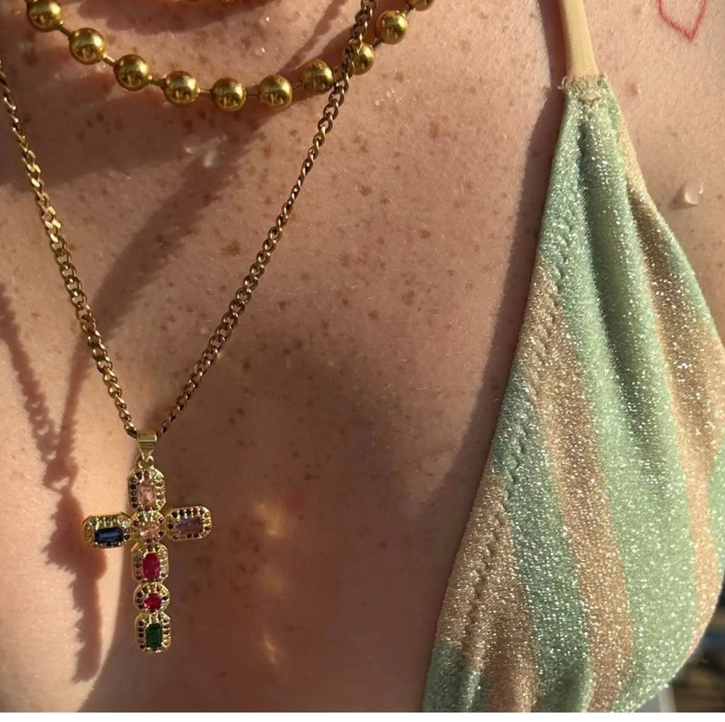Collier Croix Divine Multicolore