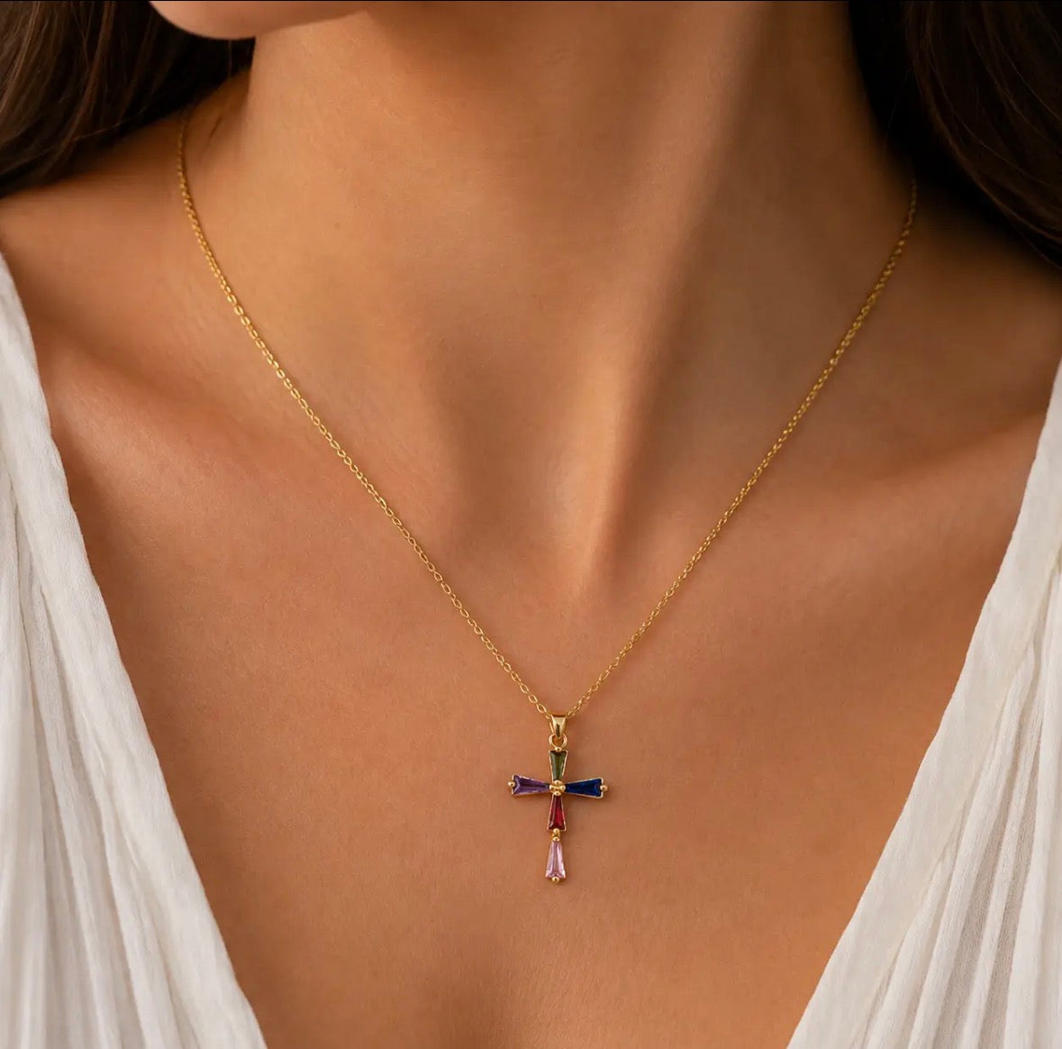 Collier Croix Colorées