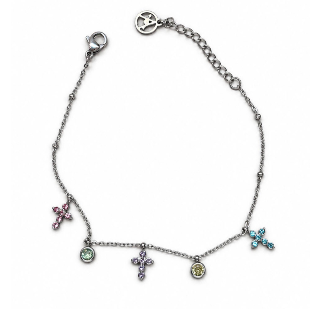 Bracelet Croix Multiple à Breloques