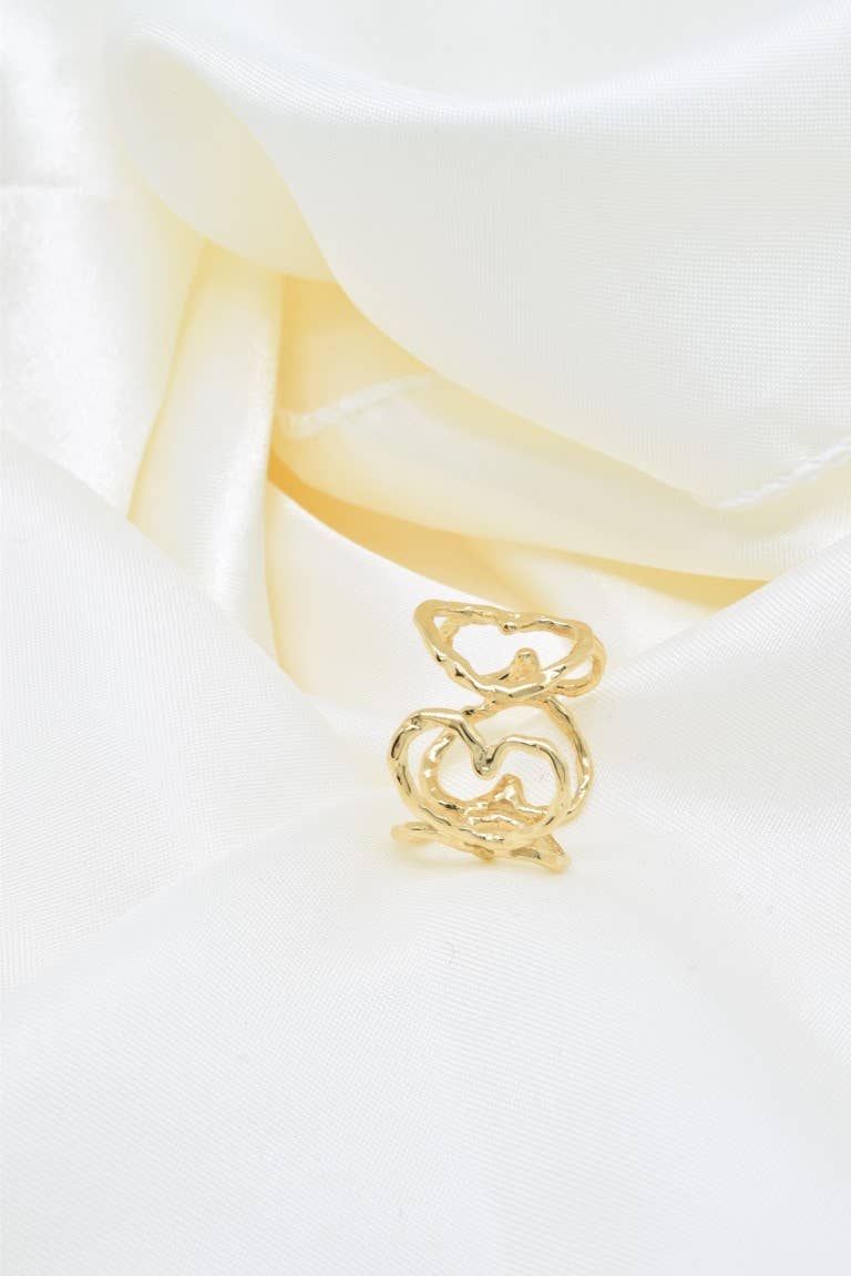 Bague cœur réglable en acier inoxydable - BG310192 - Bijoux Croix 