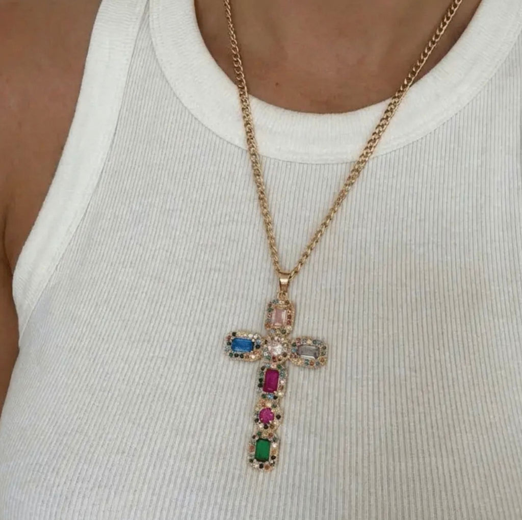 Collier Croix Divine Multicolore