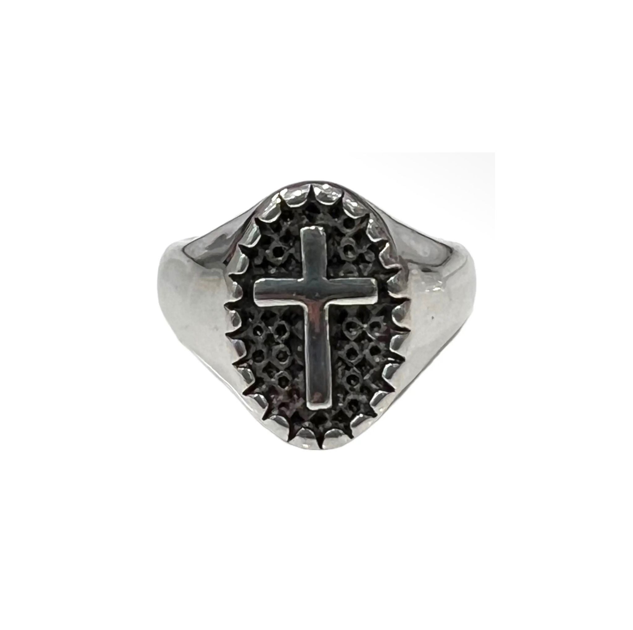 Chevalière Croix Homme - Acier