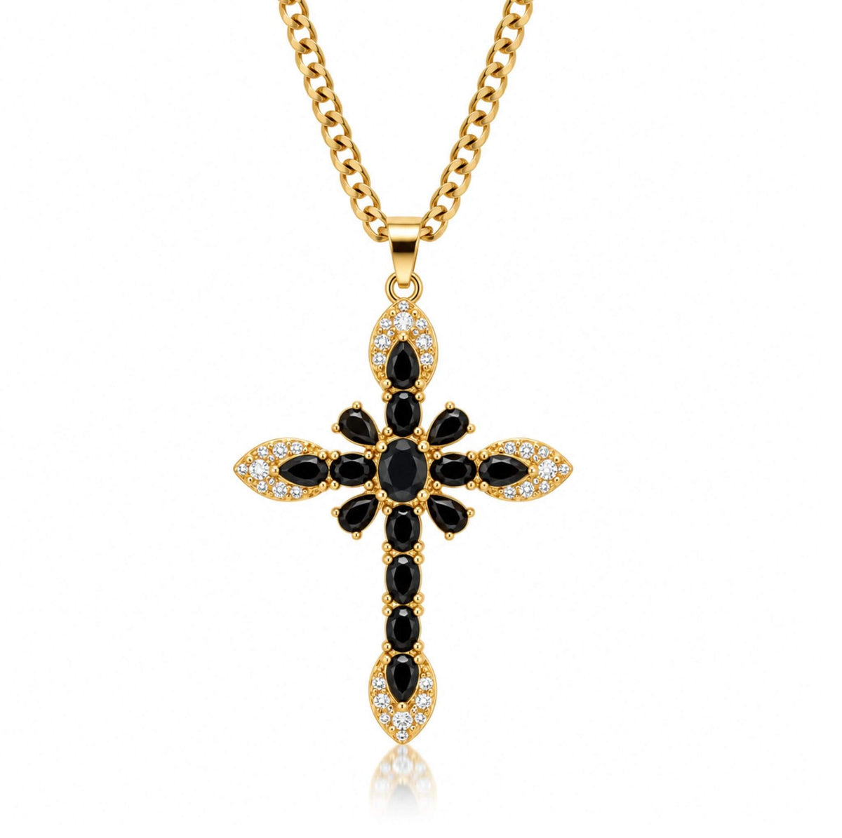 Collier Croix Divine Noire
