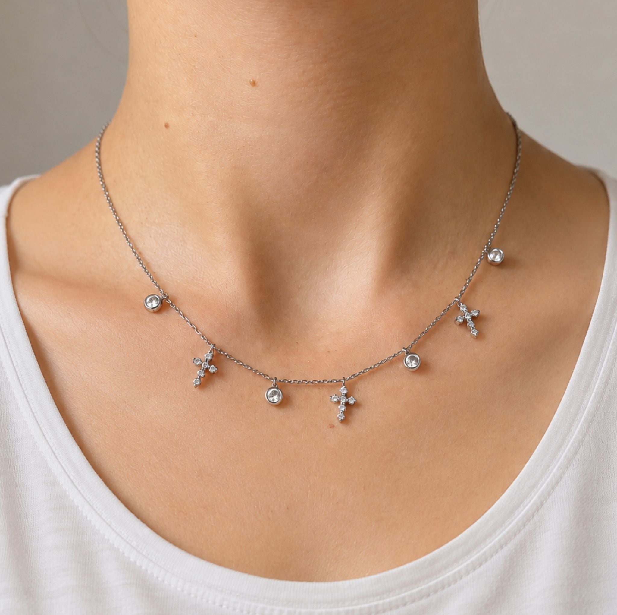 Collier Croix Multiples - Acier