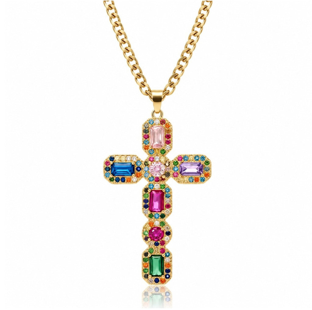Collier Croix Divine Multicolore