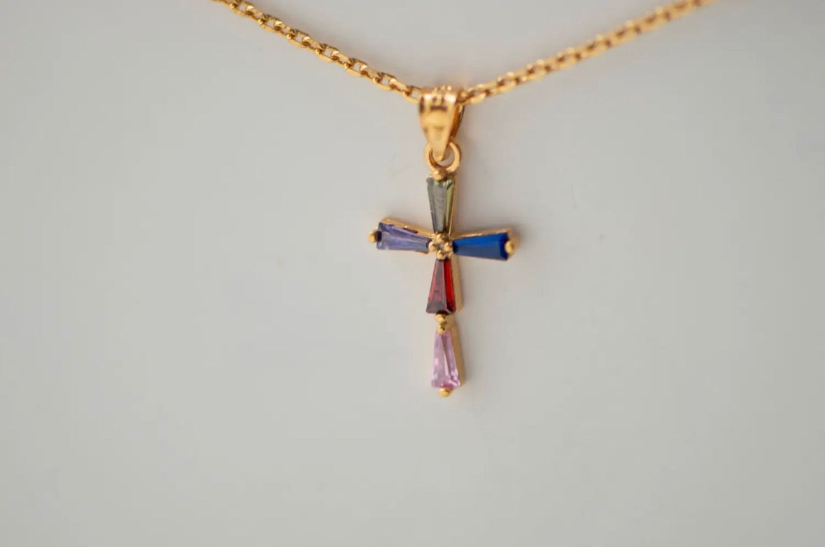 Collier Croix Colorées