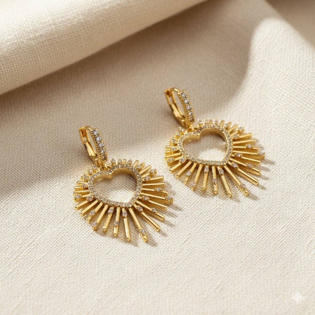 Boucles d’oreilles Rayons d’Amour - Plaqué Or