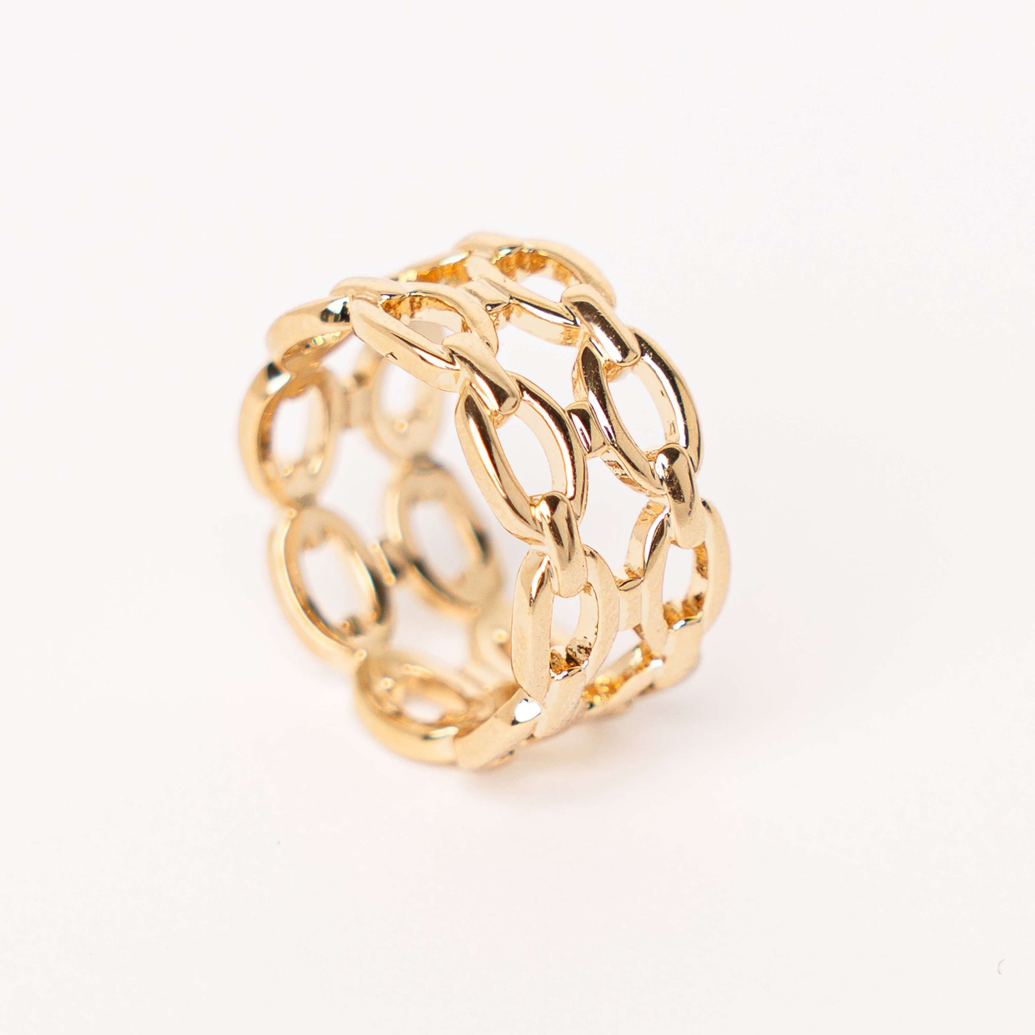 Bague Chaînette en Plaqué Or - Bijoux Croix