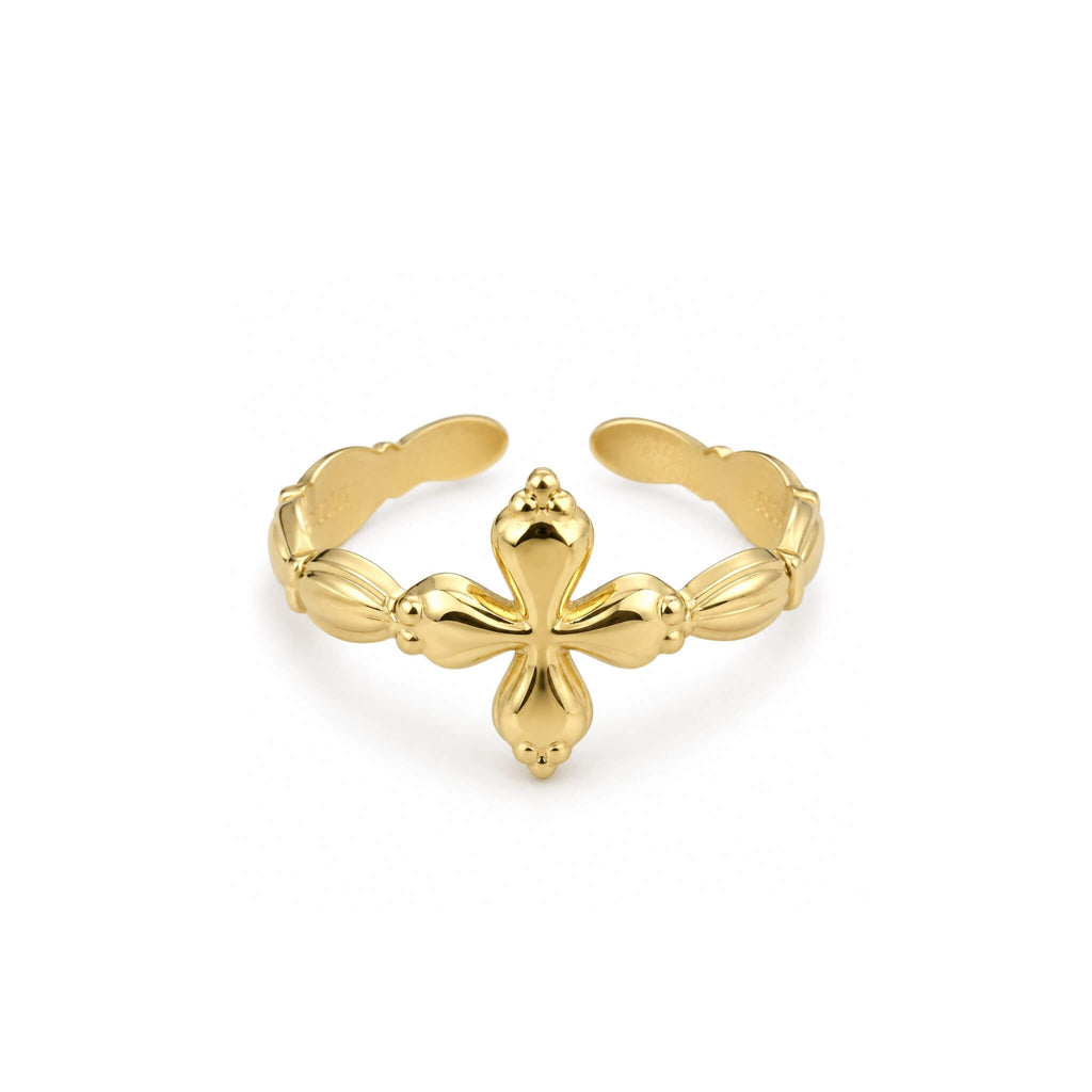 bague-croix-grecque-acier-inoxydable-dore