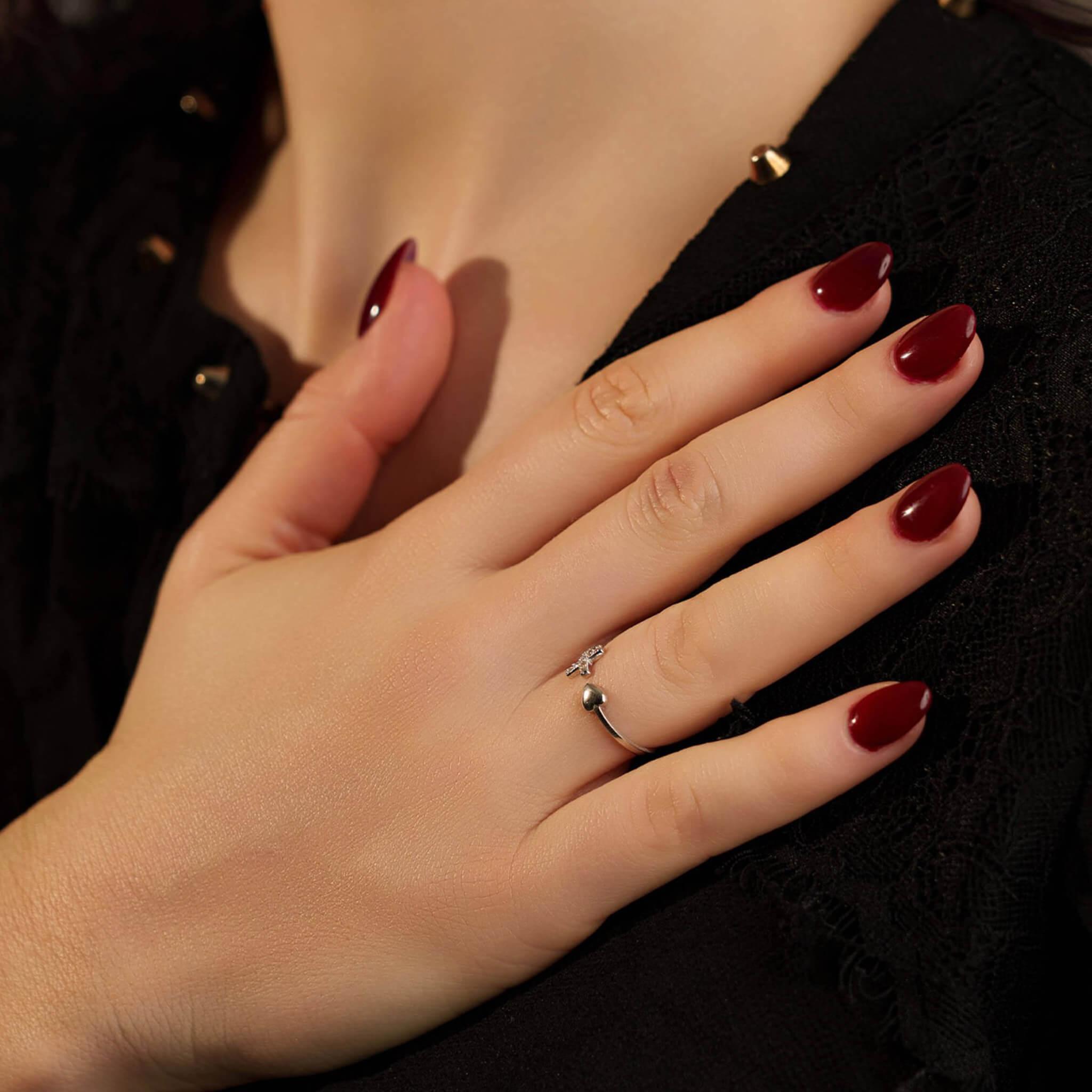Bague Nathalie portée Argent 925 – Croix & Cœur 