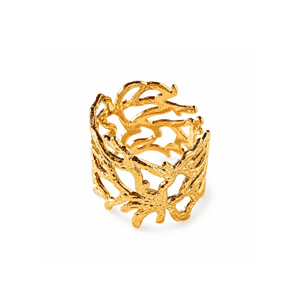 Anillo dorada à motif branche d’olivier