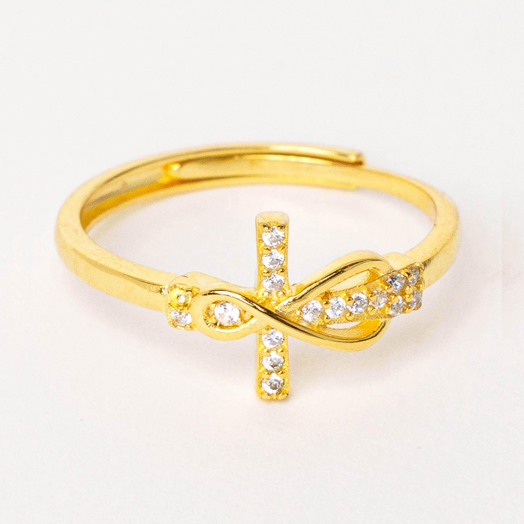 Bague croix infini or femme – Bague Salomé en argent 925 – Bijoux