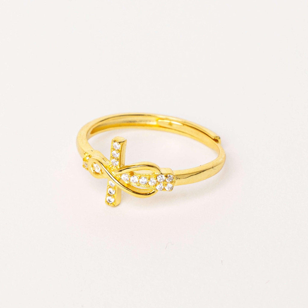 Bague croix infini en Argent 925 - Finition Or 