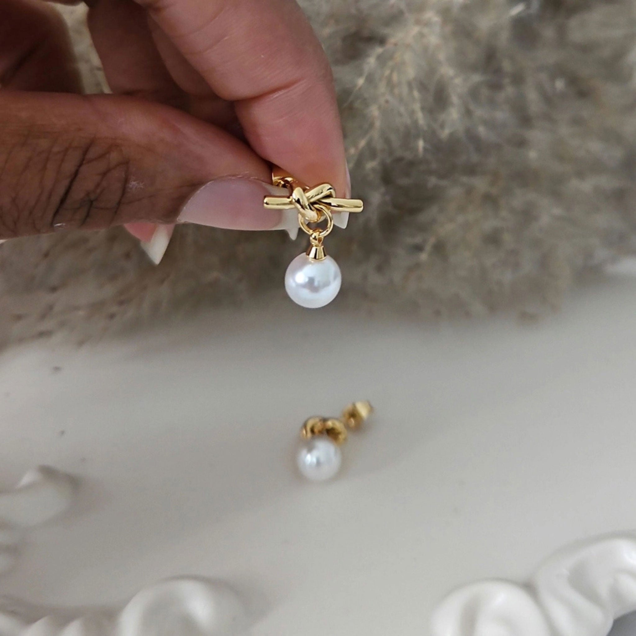 Boucles d’oreilles Perles Yaël Acier Inoxydable - zoom