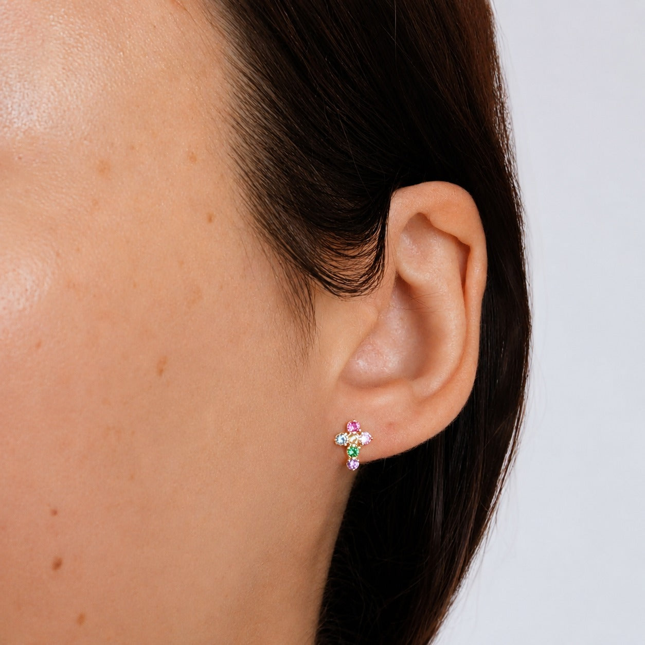 Boucles d'oreilles croix Tunique de Joseph - Argent 925 Plaqué Or