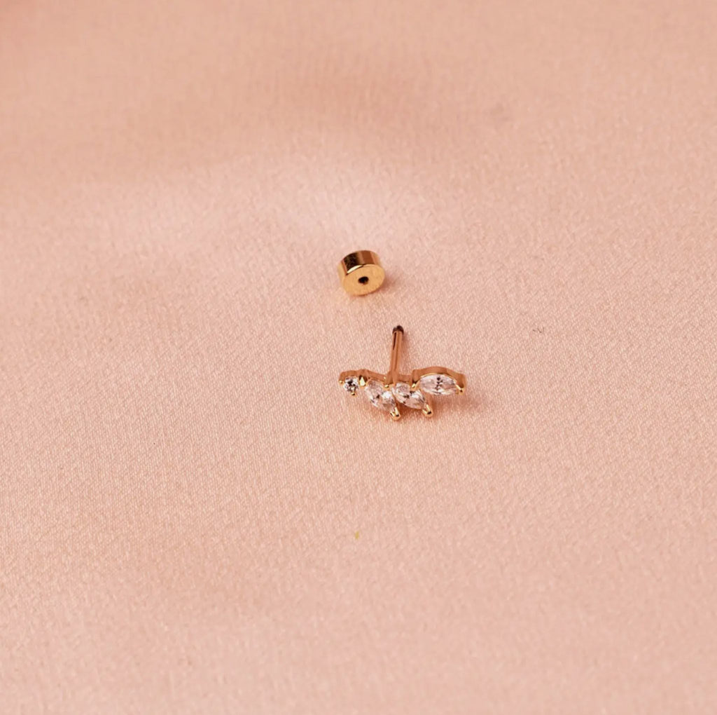 Boucles d’oreilles Rameau d’Olivier – Acier