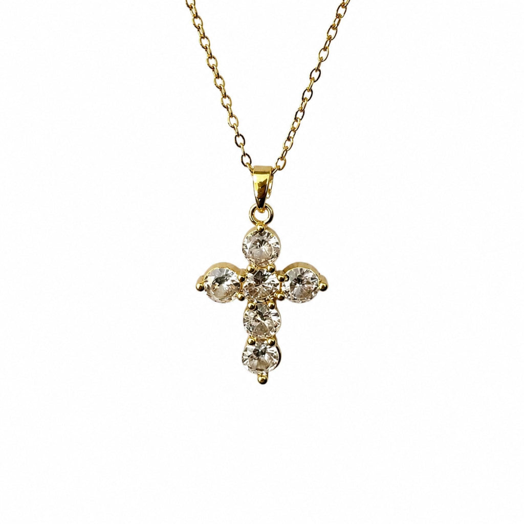 Collar cruz Rahab - Acero inoxidabel Chapado Oro 