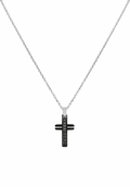 Collier croix homme brillant