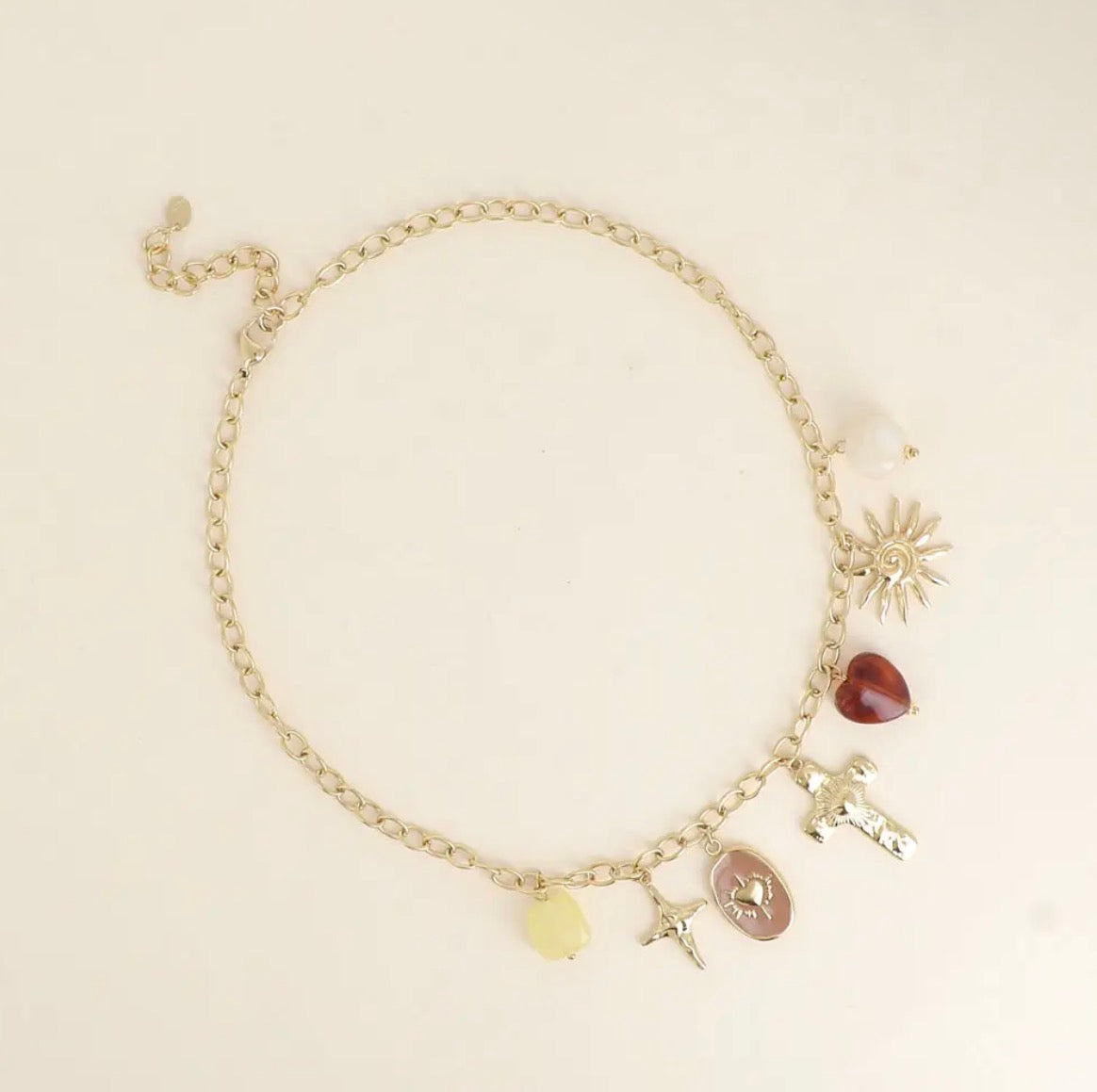Collier Croix Breloques - Acier
