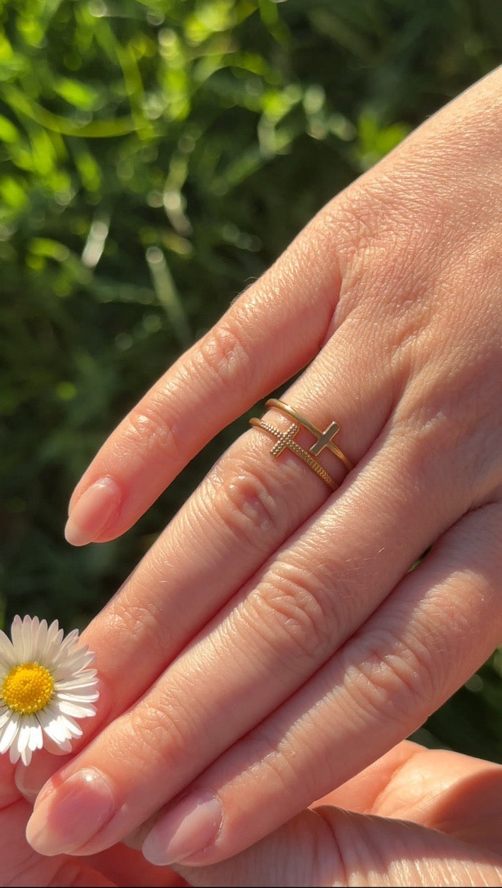 Bague Croix Anaëlle - Acier Inoxydable