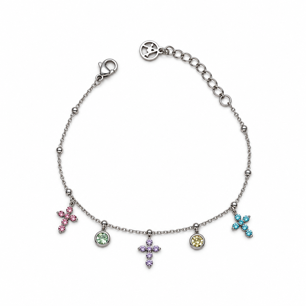 Bracelet Croix Multiples à Breloques - Bijoux Croix 