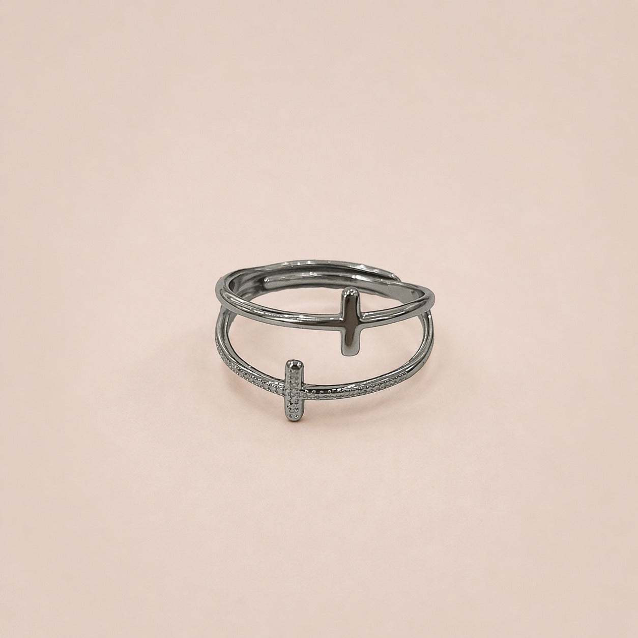 Bague Croix Anaëlle - Acier Inoxydable