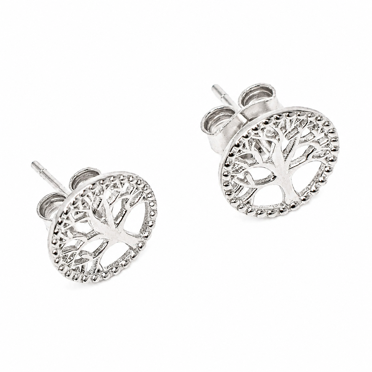 Boucles d’oreilles Arbre de Vie - Moissanite - Bijoux Croix 