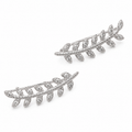Boucles d’oreilles contours d’oreilles Rameau - Argent Rhodié ou Plaqué Or - Bijoux Croix 