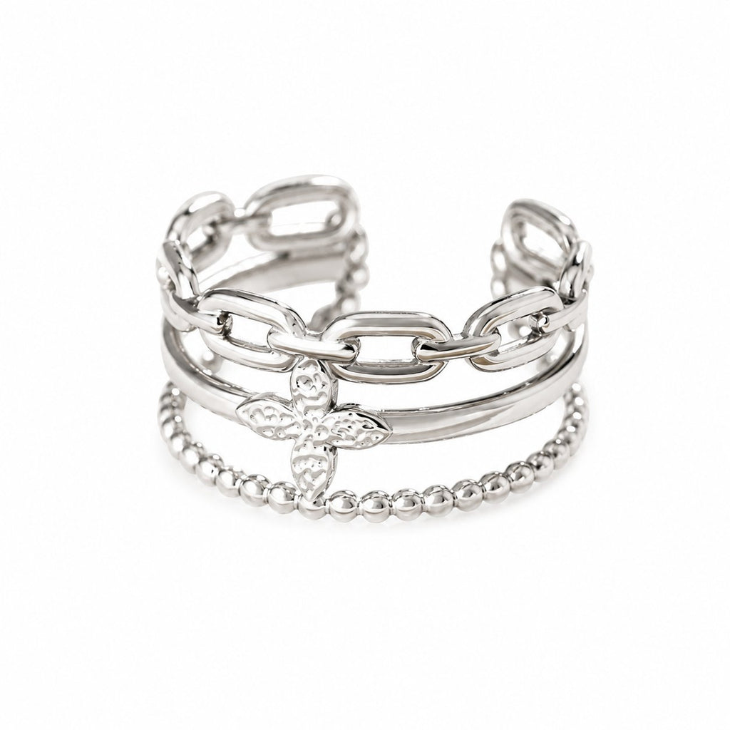 Bague Croix Multi-Anneaux