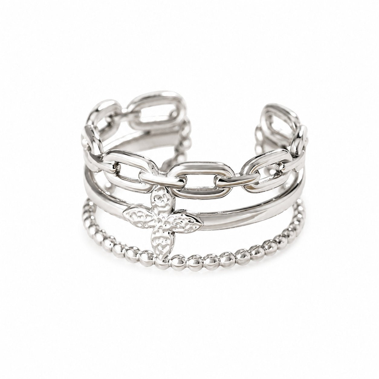 Bague Croix Multi-Anneaux