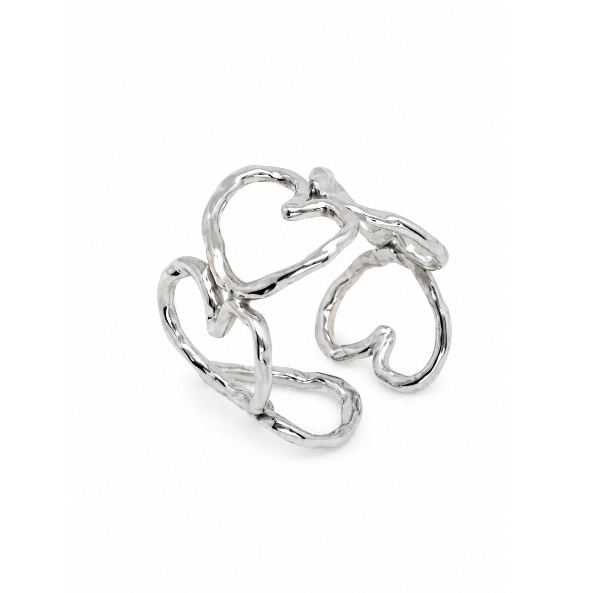 Bague Cœurs Martelés