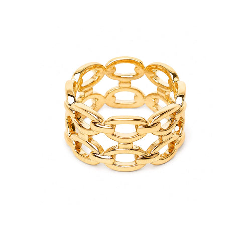 Bague Chaînette Plaqué Or - Bijoux Croix