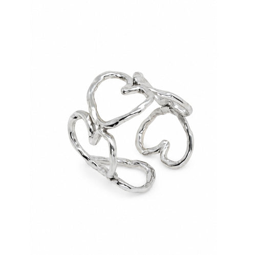 Bague Cœurs Martelés - Bijoux Croix