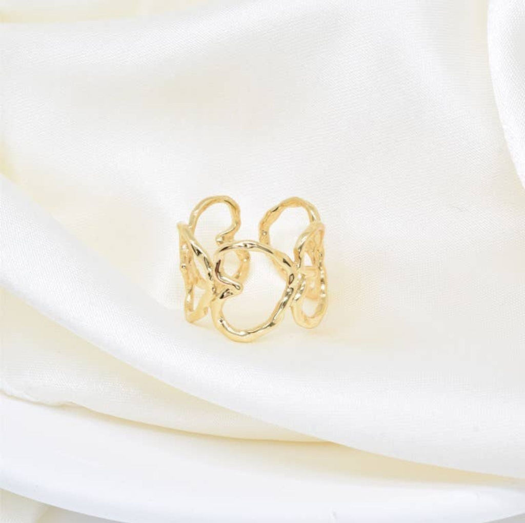 Bague Cœurs Martelés - Bijoux Croix