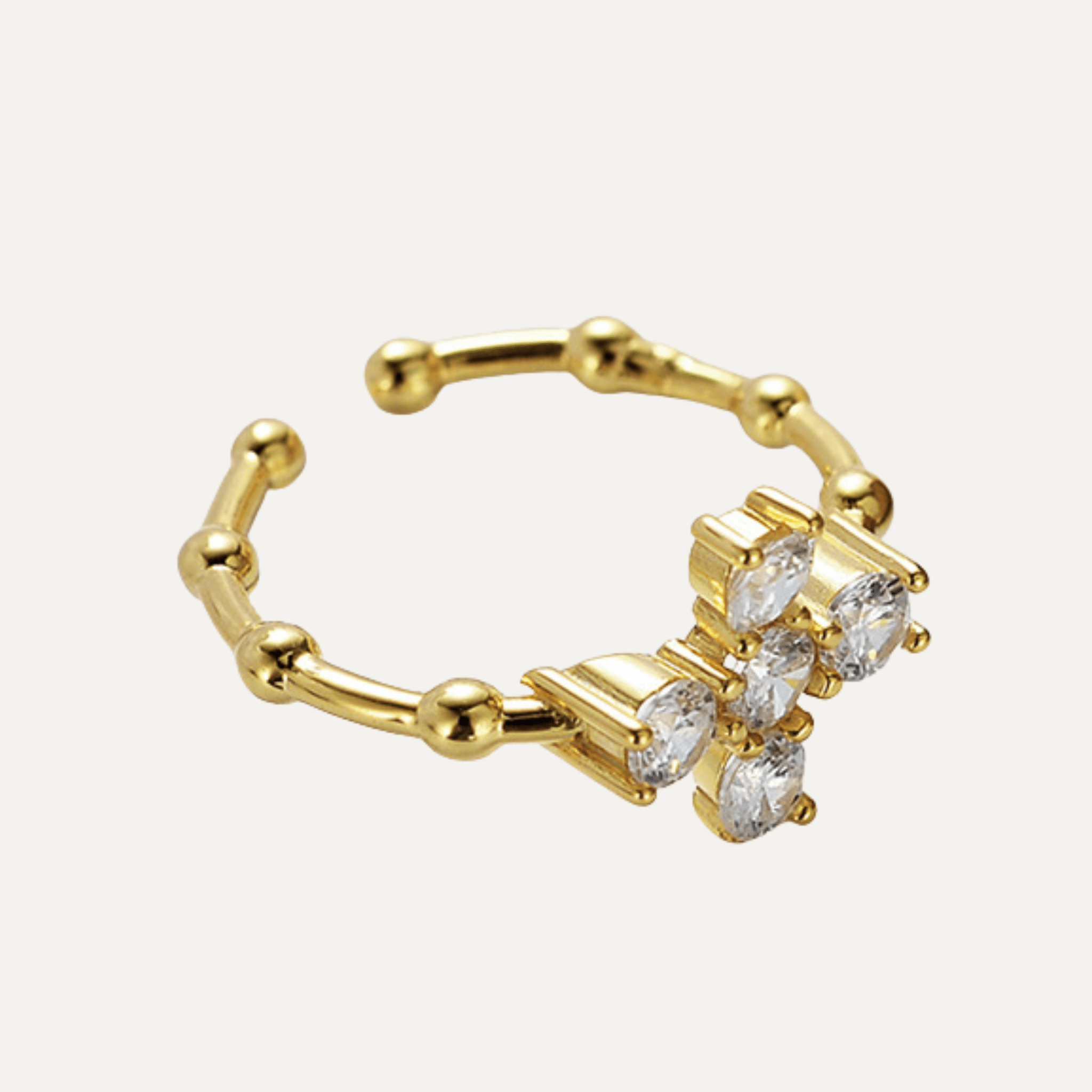 Bague croix Crux dorée avec zircons