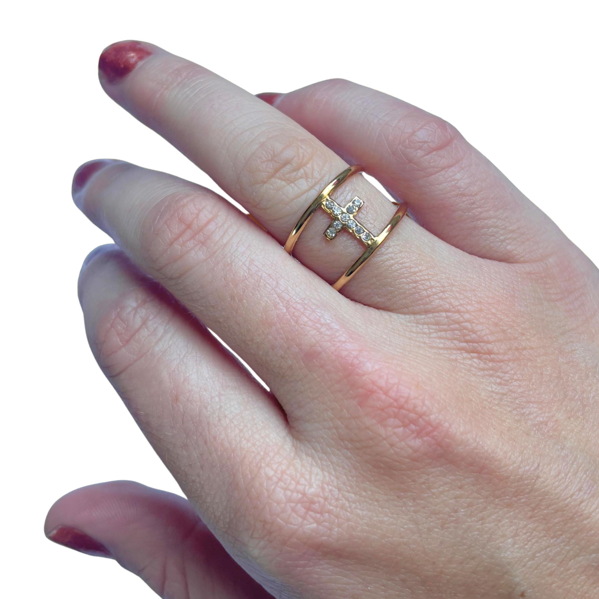 Bague Croix Élia Acier Inoxydable - Bijoux Croix