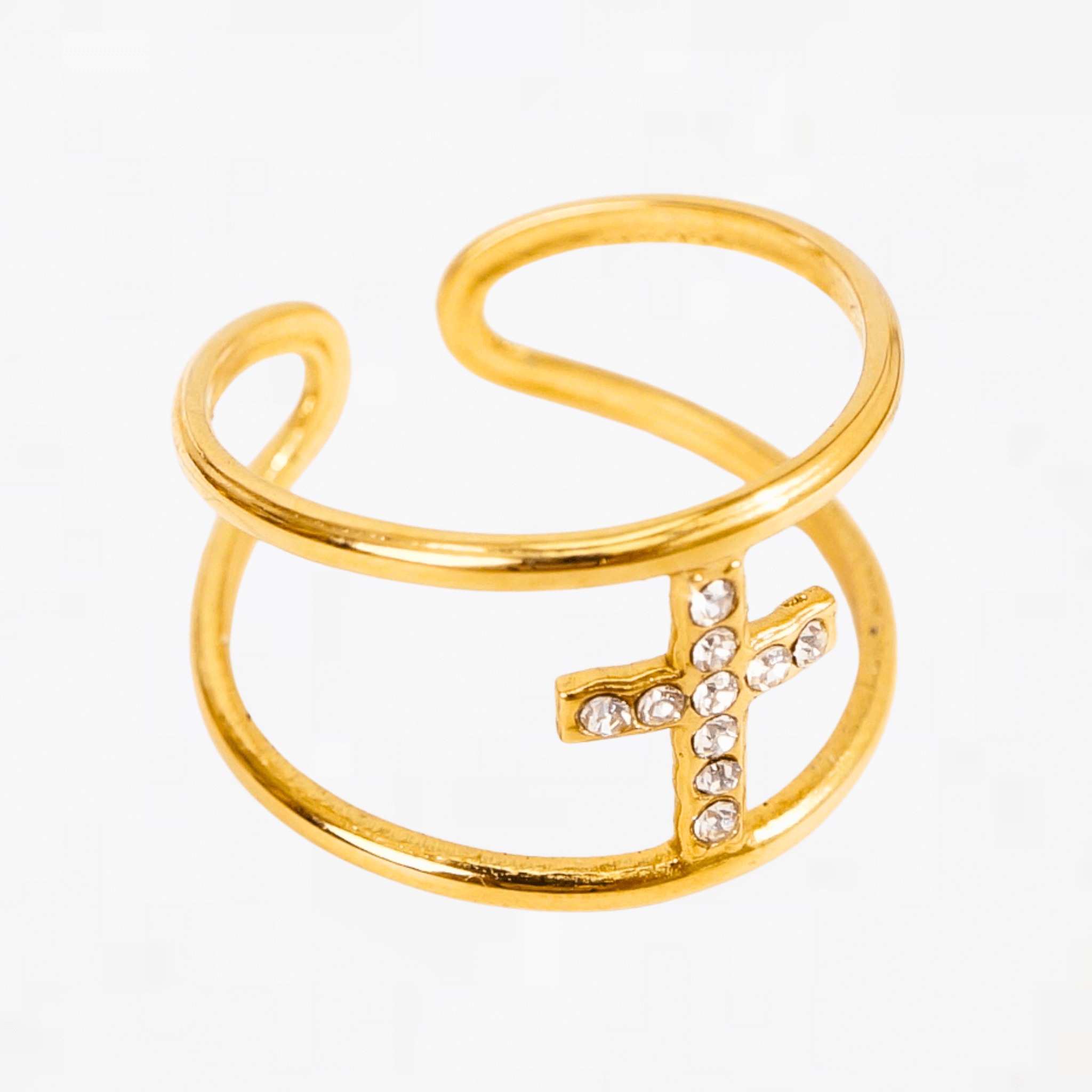 Bague Croix Élia - Acier Inoxydable - Bijoux Croix