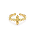 Bague croix grecque femme en acier inoxydable doré