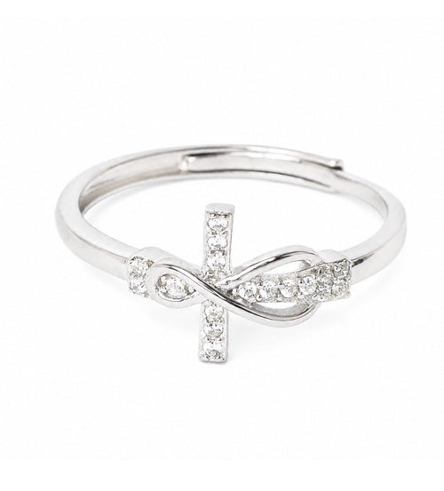 Bague Croix infini Salomé - Argent - Bijoux Croix 