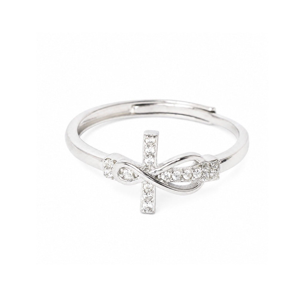 Bague Croix Infini Salomé en argent pour femme
