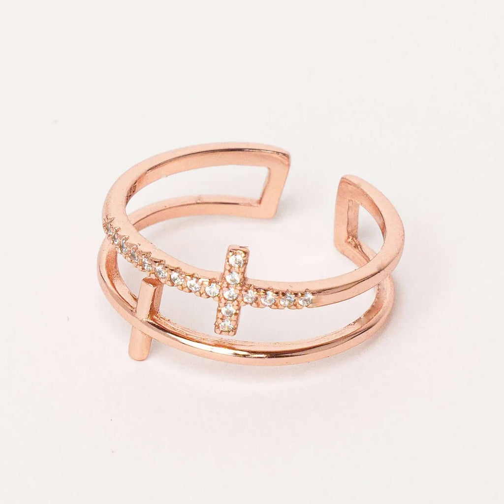 Bague Croix Minimaliste Maël Argent - Bijoux Croix