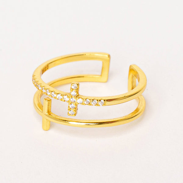 Bague Maël Minimaliste en Argent 925 - Finition Or - Vue secondaire