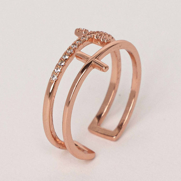 Bague Maël Minimaliste en Argent 925 - Finition Or Rose - Vue secondaire