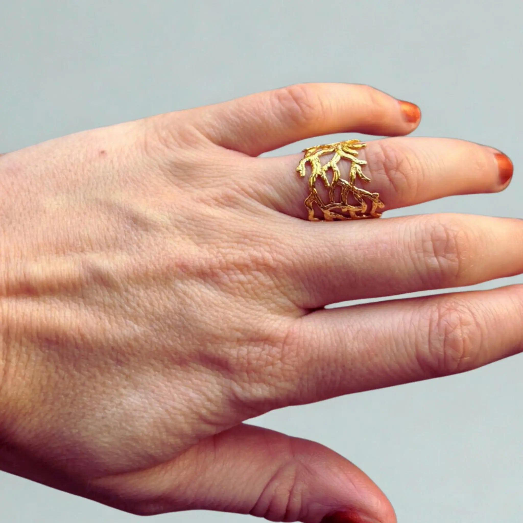 Anillo Olive Acero Inoxidabel portee sur main 