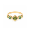 Anillo Précieuse en chapado en oro con zirconium vert y rubis zoïsite