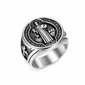 Bague Saint Benoît – Acier - Bijoux Croix