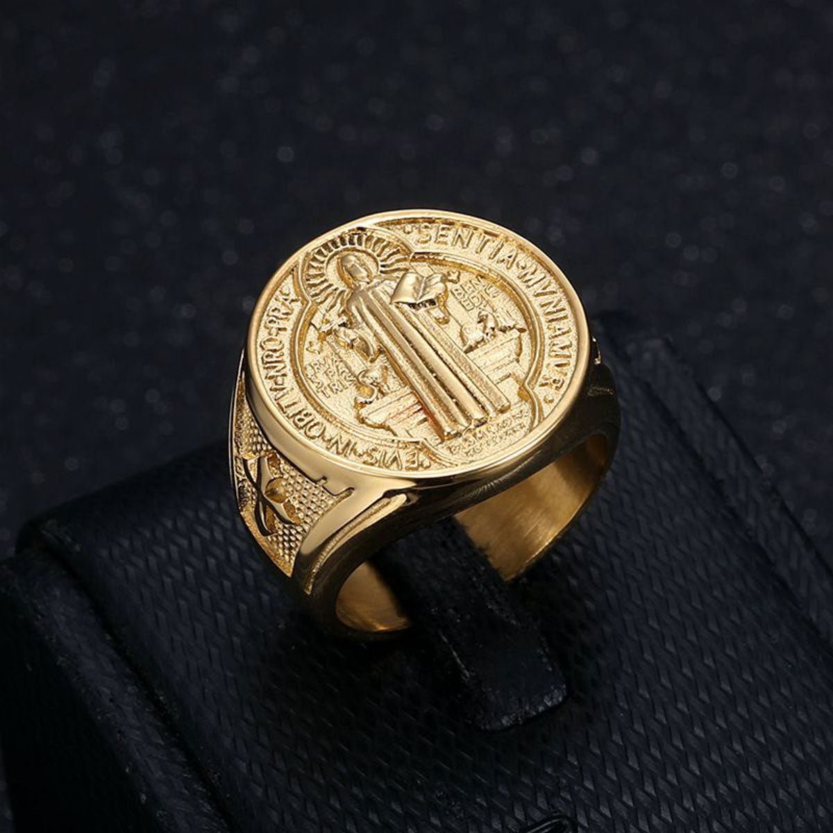 Bague Saint Benoît – Acier Inoxydable - Bijoux Croix